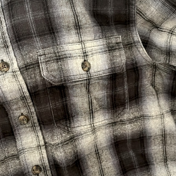 Unisex Outdoor Life Blue/Gray Flannel Long Sleeve Button down shirt - Picture 3 of 7